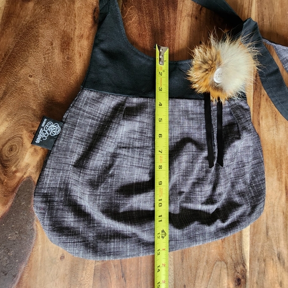 NEW C.divin handmade crossbody bag, black/ gray - Picture 10 of 13